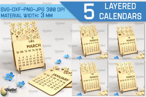 3D Layered Calendar Laser Cut Bundle for Stands & Branding
