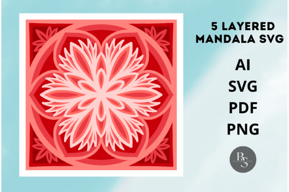 3D Layered Mandala SVG for Shadow Boxes & Editorial Design