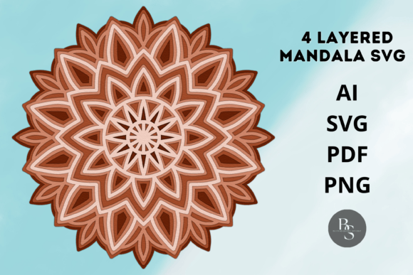 3D Mandala, Layered Mandala SVG for Shapes & 3D SVG Projects