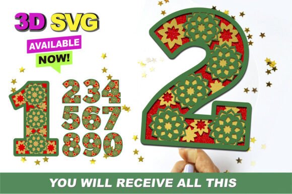 Arabic Numbers 3D SVG: Crafts & Graphics for Digital Sellers