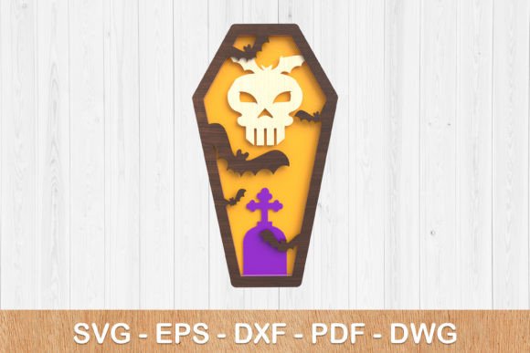 Halloween Coffin 3D SVG Laser Cut for Autumn Branding