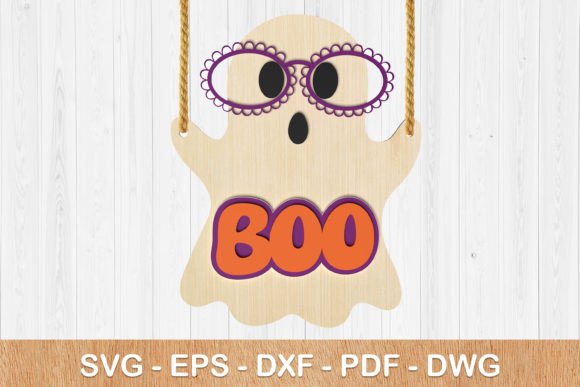 Halloween Ghost BOO Sign 3D SVG