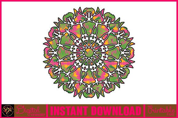 Mandala 3D Layered SVG Cut File-200: Graphics for Crafts & Content