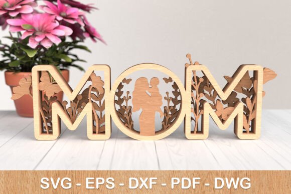 MOM 3D Layered Laser Cut SVG